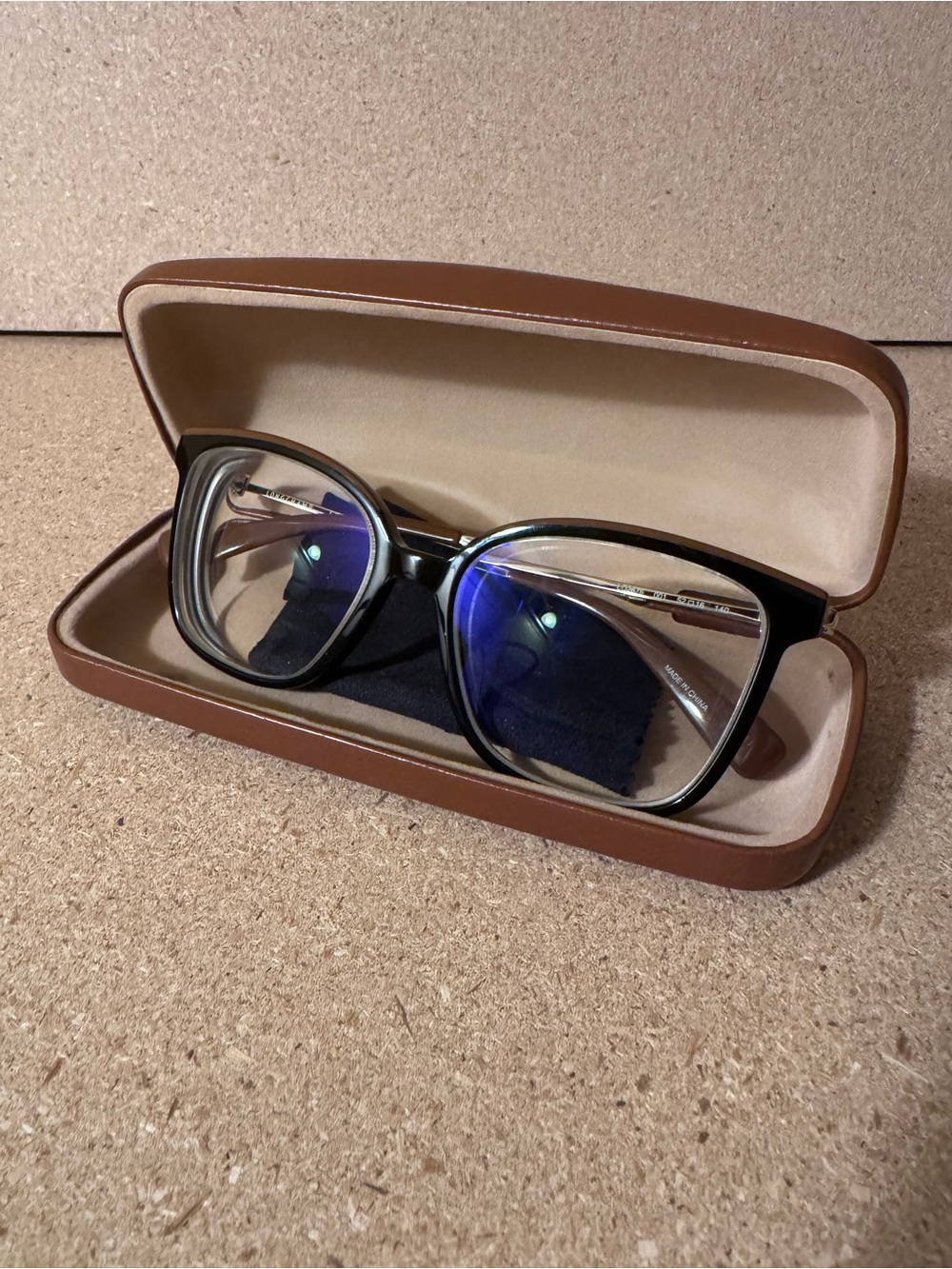 Longchamp Black and Brown Square Eyeglasses